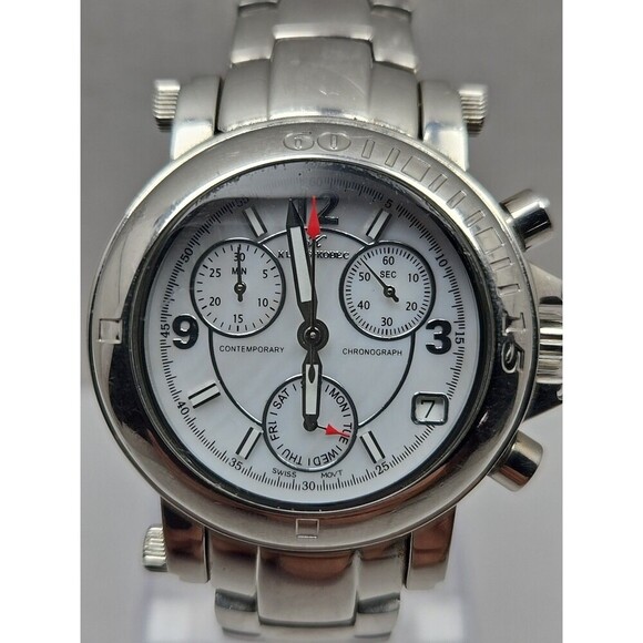 Klaus Kobec Contemporary Swiss Quartz Chronograph Stainless Watch New Battery - Picture 4 of 12